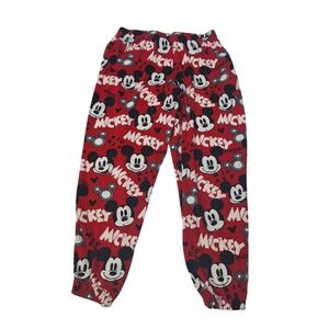 Disney Mickey Mouse Youth Pajama Pants Sleepwear Red Kids Size M 8 10